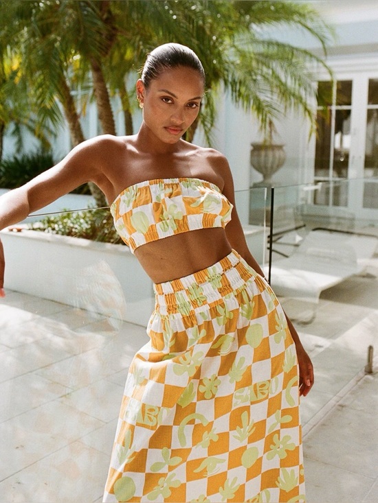 SABO Dresses & Skirts - NWT SABO Checkerboard Print Cooper Midi Skirt & Crop Set Size S